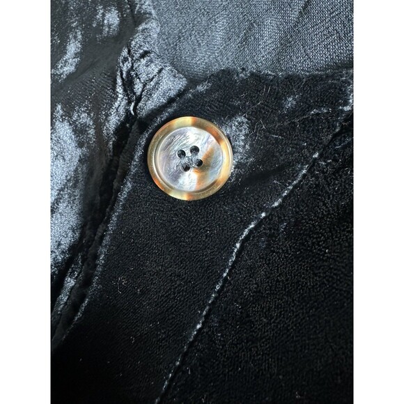 CP Shades Velvet Top Womens Small Navy Blue Button Front Blouse San Francisco - Picture 8 of 11